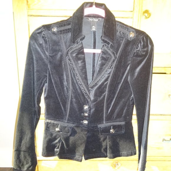White House Black Market Jackets & Blazers - Gorgeous Black Velvet Blazer with Details (WHBM)